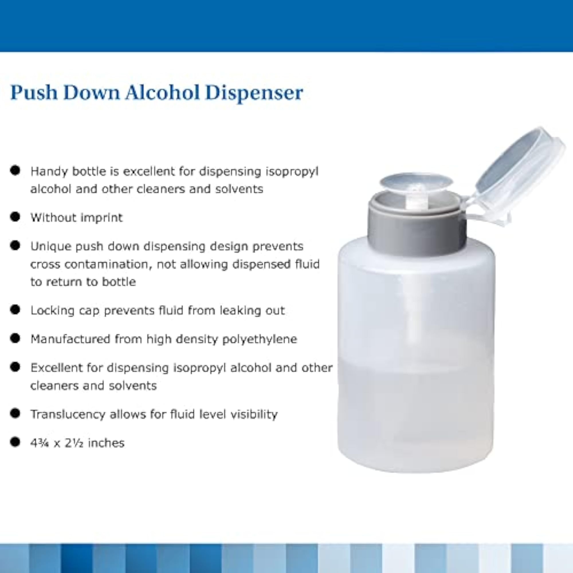 Alcohol Dispenser - Polyethylene with Locking Cap - Translucent, 9 oz